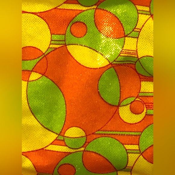 GK Gymnastics Leotard AS Adult Small With Tags Yellow Orange Green Circles - Picture 13 of 16